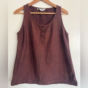 Bridge & Burn Organic Cotton Striped brown tank